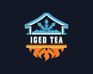 HVAC Ice Fire logo design