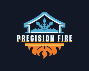 HVAC Ice Fire logo design