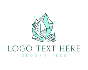 Cystal - Elegant Crystal Leaf logo design