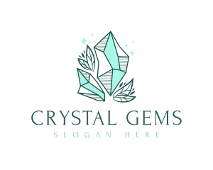 Elegant Crystal Leaf logo design