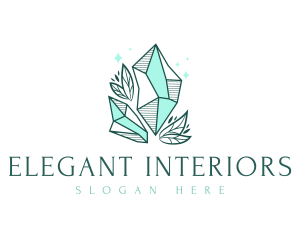 Elegant Crystal Leaf logo design