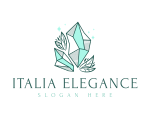 Elegant Crystal Leaf logo design