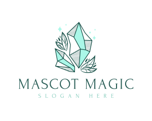 Elegant Crystal Leaf logo design