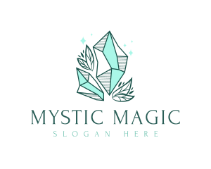 Elegant Crystal Leaf logo design