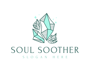 Healer - Elegant Crystal Leaf logo design