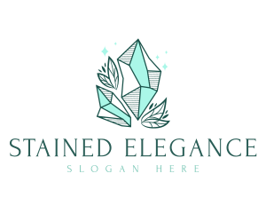 Elegant Crystal Leaf logo design