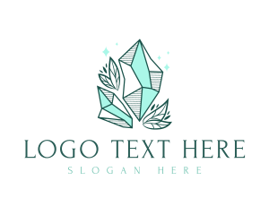 Gemstone Cut - Elegant Crystal Leaf logo design