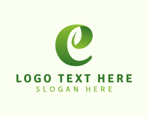 Seedling - Eco Leaf Letter E logo design