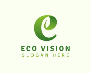 Eco Leaf Letter E logo design