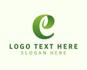 Eco - Eco Leaf Letter E logo design