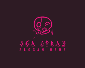 Graffiti Skull Mural logo design