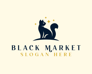 Black Kitty Feline logo design