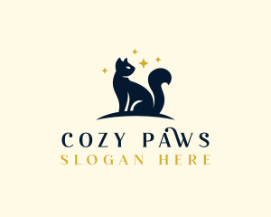 Black Kitty Feline logo design