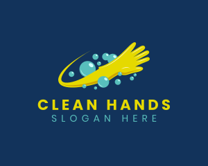 Cleaning Glove Sanitation logo design