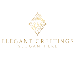 Elegant Gold Floral Woman  logo design