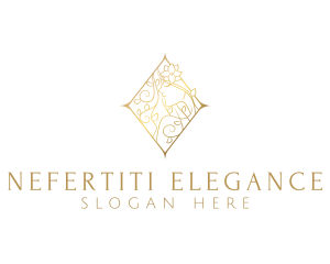 Elegant Gold Floral Woman  logo design