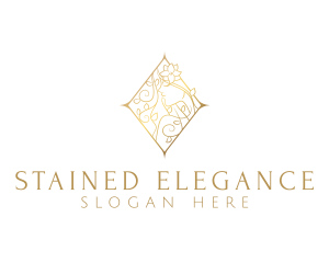 Elegant Gold Floral Woman  logo design