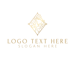 Female - Elegant Gold Floral Woman logo design