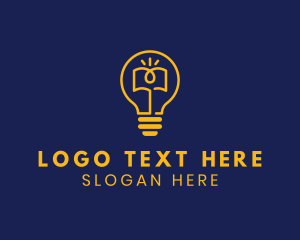 Learning - Book Bulb Learning logo design