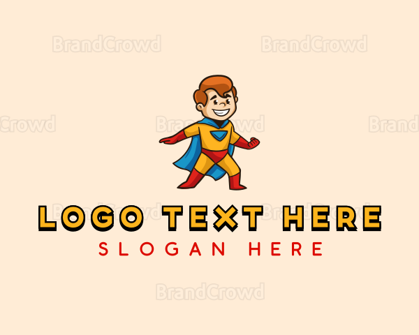 Superhero Cape Boy Logo