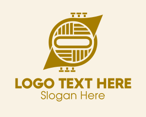 Brass - French Horn Instrument logo design