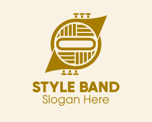 French Horn Instrument  logo design