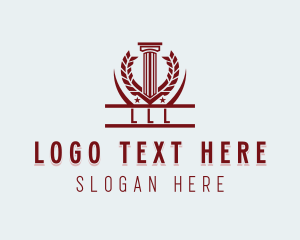 Court - Star Column Pillar logo design
