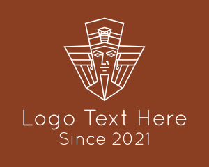 Male - Outline Egyptian Emperor logo design