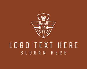 Egypt - Outline Egyptian Emperor logo design