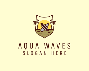 Tropical Summer Surfboard logo design