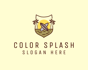 Tropical Summer Surfboard logo design