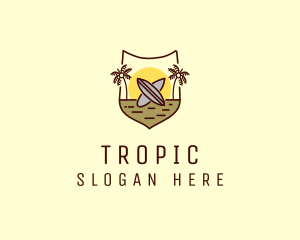 Tropical Summer Surfboard logo design