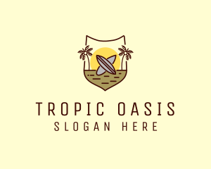 Tropical Summer Surfboard logo design