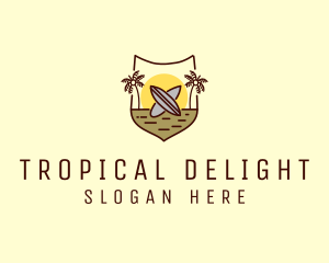 Tropical Summer Surfboard logo design