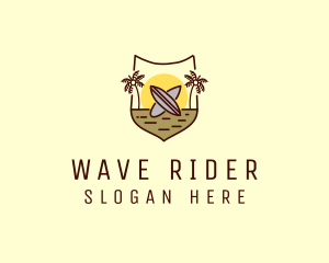 Tropical Summer Surfboard logo design