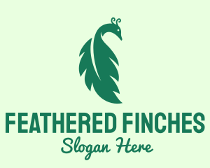 Green Peacock Leaf logo design