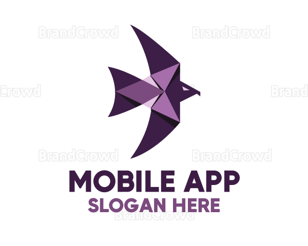 Purple Geometric Hawk Logo