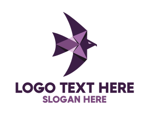 Seagull - Purple Geometric Hawk logo design