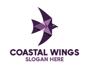 Seagull - Purple Geometric Hawk logo design