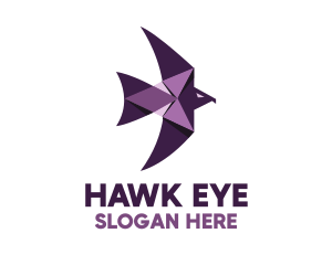 Purple Geometric Hawk logo design