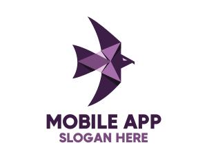 Origami - Purple Geometric Hawk logo design