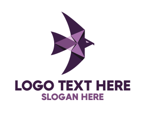 Seagull - Purple Geometric Hawk logo design