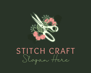 Scissors Floral Tailoring  logo design