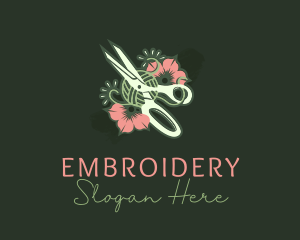 Scissors Floral Tailoring  logo design