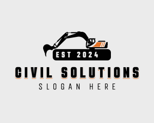 Excavator Mining Construction logo design