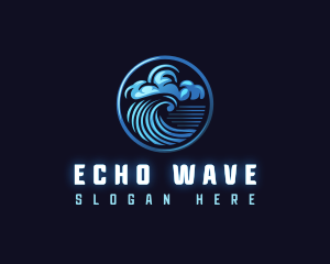 Tsunami Cloud Wave logo design