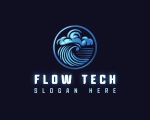 Tsunami Cloud Wave logo design