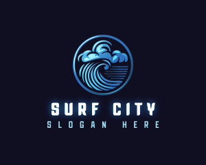 Tsunami Cloud Wave logo design