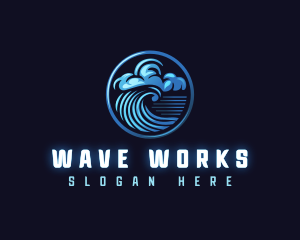 Tsunami Cloud Wave logo design