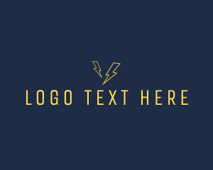 Wordmark - Line Art Energy Bolt logo design
